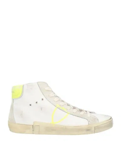 Philippe Model Prsx Man Sneakers White Size 8 Leather, Textile Fibers