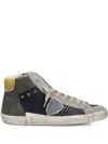 Philippe Model Prsx Panelled High-top Sneakers In Gray