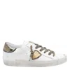 Philippe Model Low Top Leather Sneakers With Metallic Heel In White