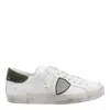 Philippe Model Low Top Leather Sneakers With Suede Heel In White