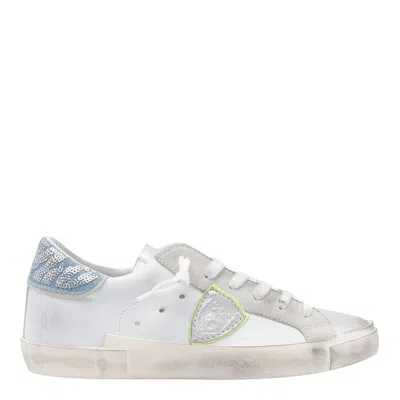 Philippe Model Prsx Sneakers In Bianco E Celeste