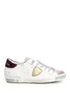 Philippe Model Sneaker Donna Prsx Low Bianco Nero In Burgundy