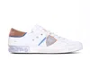 Philippe Model Prsx Tennis Sneakers In Veau Velour 70_blanc Cognac