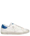 Philippe Model Prsx Low Sneakers In Leather Color White And Bluette In White