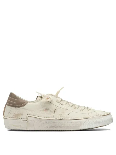 Philippe Model Round Toe Rubber Sole Sneakers In Neutral