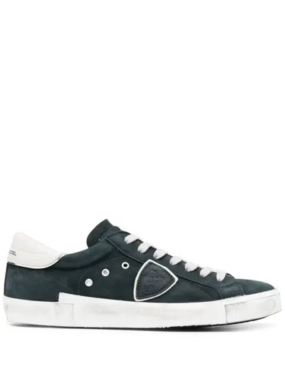 Philippe Model Prsx Suede Low-top Sneakers In Blue