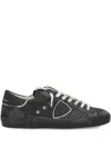 Philippe Model Prsx Suede-panelled Low-top Sneakers In Black