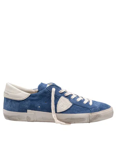 Philippe Model Prsx Suede Sneakers Color Jeans Blue