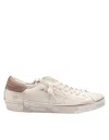 Philippe Model Prsx Vintage Leather Sneakers In Cream In Brown