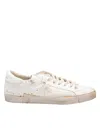 Philippe Model Prsx White Leather Sneakers With Vintage Effect In White