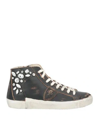 Philippe Model Prsx Woman Sneakers Black Size 7 Leather