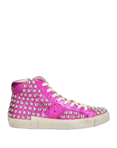 Philippe Model Prsx Woman Sneakers Fuchsia Size 8 Leather, Textile Fibers In Multi