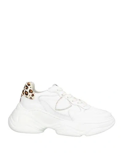 Philippe Model Rivoli Woman Sneakers White Size 7 Leather, Textile Fibers