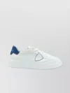 Philippe Model Round Toe Flat Sole Sneakers With Contrast Heel Tab In White