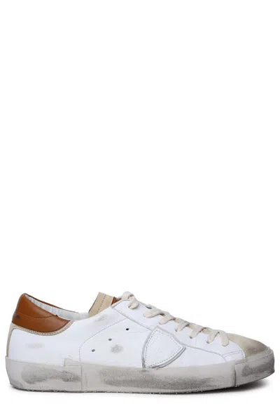 Philippe Model Round Toe Lace In White