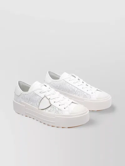 Philippe Model Round Toe Platform Sneakers With Perforated Detailing