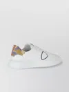 Philippe Model Round Toe Rubber Sole Camouflage Accent Sneakers In Grey
