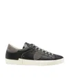 Philippe Model Prsx Logo-patch Leather Sneakers In Black