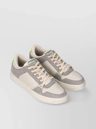 Philippe Model Rubber Sole Perforated Detailing Contrast Paneling In Neutrals