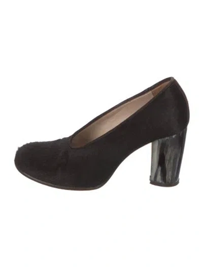 Pre-owned Philippe Model Satin Pumps In Black