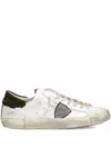 Philippe Model Prsx Low Man Blanc/vert Sneakers In White