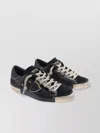Philippe Model Shiny Leather Low Top Sneakers In Black