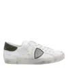 Philippe Model Low Top Leather Sneakers With Suede Heel In White
