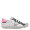 Philippe Model Shiny Low Top Sneakers With Studded Sole In Gray