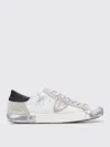 Philippe Model Calf Leather Prsx Sneakers In Vintage-effect In Weiss