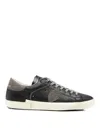 Philippe Model Prsx Logo-patch Leather Sneakers In Black