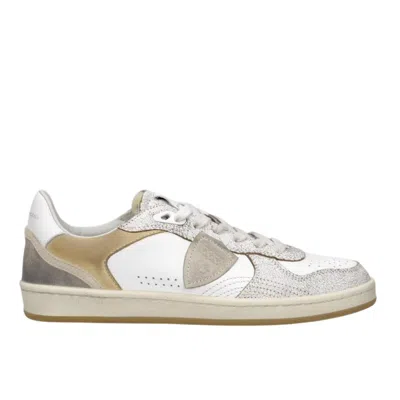 Philippe Model Paris White Grey Perforated Sneakers