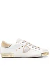 Philippe Model Low Top Sneakers Metallic Accents In White
