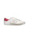 Philippe Model Distressed Leather Low-top Sneakers In White