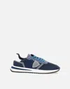 Philippe Model Panelled Crest-motif Sneakers In Blue
