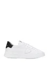 Philippe Model Temple Low Sneakers In White Leather In White