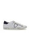 Philippe Model Prsx Low Man Blanc/bleu Sneakers In White