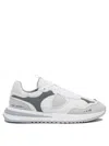 Philippe Model Paris Textured Fabric And Leather Sneakers In Gray