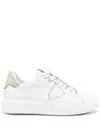 Philippe Model 'temple' Sneakers In White And Gold Leather In Bianco E Oro
