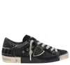 Philippe Model Shiny Leather Low Top Sneakers In Black