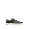 Philippe Model Prsx Logo-patch Leather Sneakers In Black