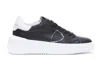 Philippe Model Paris Black And White Leather Sneakers In Black