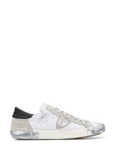 Philippe Model Sneakers In Blanc Argent