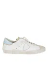 Philippe Model Calfskin Sneakers With Smooth And Suede Detailing In White