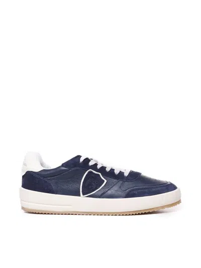 Philippe Model Sneakers Nice In Calfskin In Blue
