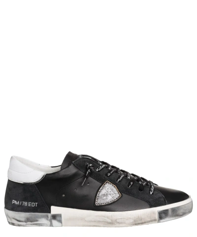 Pre-owned Philippe Model Sneakers Men Prsx Prlu-ma01 Noir - Argent Black Suede Shoes