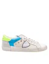 Philippe Model Sneakers Prsx In Fabric And Leather Color White And Fluorescent Yellow In Gray