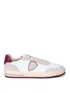 Philippe Model Nice Man Sneakers White Size 9 Leather In Burgundy