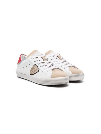 Philippe Model Kids' Paris Leather Sneakers In White