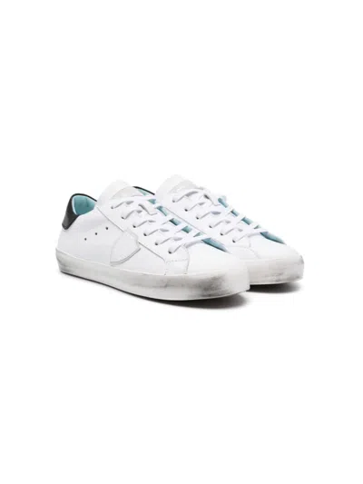Philippe Model Kids' Paris Leather Sneakers In White