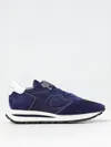 Philippe Model Tropez Sneakers In Technical Fabric And Suede Color Blue In Blau